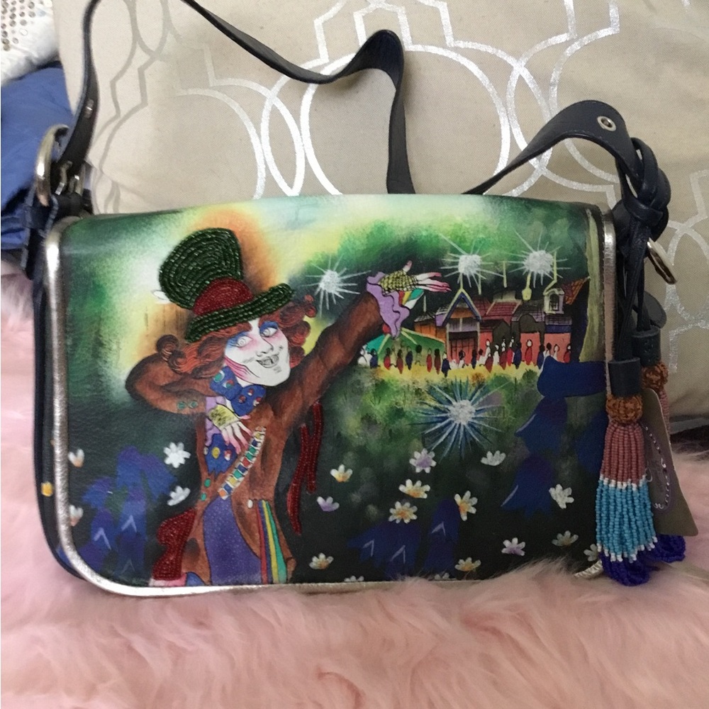 NWT Disney MAD HATTER Limited Edition Leather Sharif Shoulder Bag - Picture 2 of 14